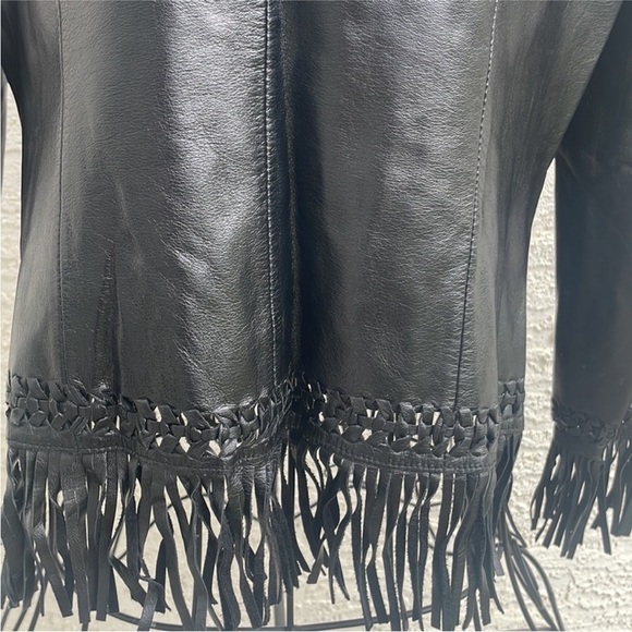Danier Leather Fringe Zip-Up Jacket - Size M - Picture 9 of 15